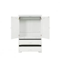 White Armoire with 2-Drawer 31.3 in. x 15.98 in. x 51.02 in. by ATHMILE -ATHMILE Sales Store white athmile kids dressers gz b2w20221052 1f 1000