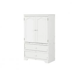 White Armoire with 2-Drawer 31.3 in. x 15.98 in. x 51.02 in. by ATHMILE -ATHMILE Sales Store white athmile kids dressers gz b2w20221052 44 1000