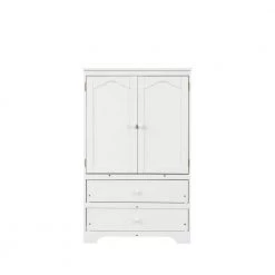 White Armoire with 2-Drawer 31.3 in. x 15.98 in. x 51.02 in. by ATHMILE