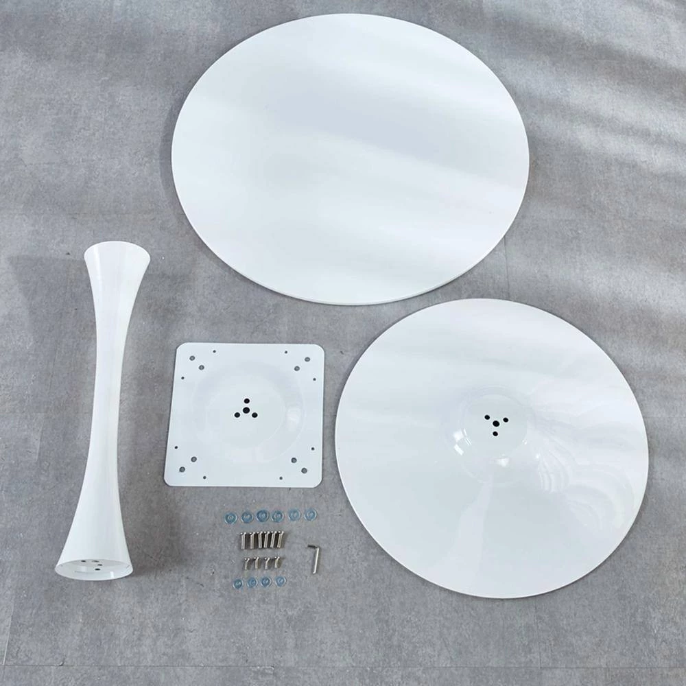 31.5 in. Round White MDF Top Dining Table with Metal Leg (Seats 2-4) by ATHMILE 6 31.5 in. Round White MDF Top Dining Table with Metal Leg (Seats 2-4) by ATHMILE - Image 6