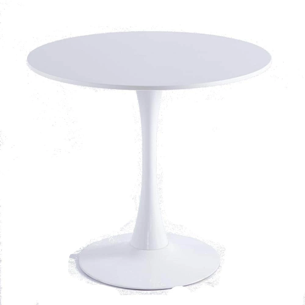 31.5 in. Round White MDF Top Dining Table with Metal Leg (Seats 2-4) by ATHMILE 1 31.5 in. Round White MDF Top Dining Table with Metal Leg (Seats 2-4) by ATHMILE