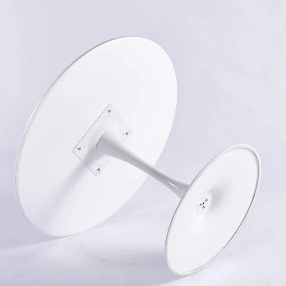 42.1 in. Round White MDF Top Dining Table with Metal Frame (Seats 6) by ATHMILE 5 42.1 in. Round White MDF Top Dining Table with Metal Frame (Seats 6) by ATHMILE - Image 5