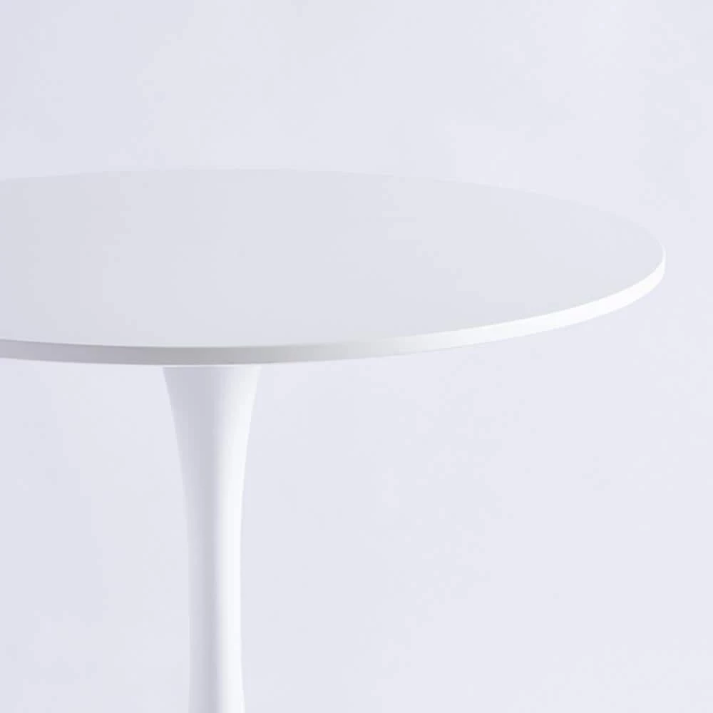 42.1 in. Round White MDF Top Dining Table with Metal Frame (Seats 6) by ATHMILE 4 42.1 in. Round White MDF Top Dining Table with Metal Frame (Seats 6) by ATHMILE - Image 4