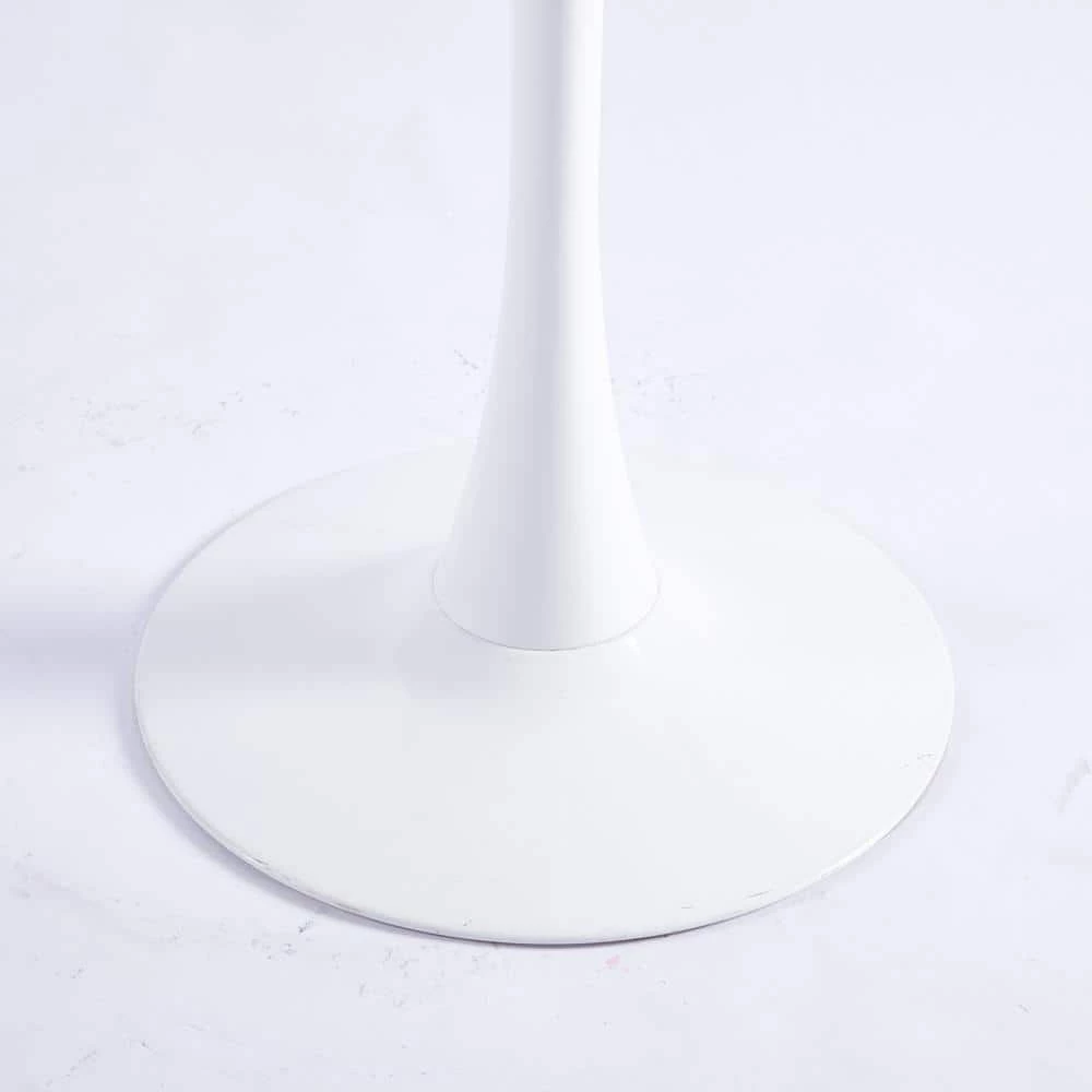 42.1 in. Round White MDF Top Dining Table with Metal Frame (Seats 6) by ATHMILE 3 42.1 in. Round White MDF Top Dining Table with Metal Frame (Seats 6) by ATHMILE - Image 3