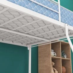 White Low Loft Twin Metal Bed with Sturdy Steel Frame by ATHMILE 9 White Low Loft Twin Metal Bed with Sturdy Steel Frame by ATHMILE -ATHMILE Sales Store white athmile loft beds gz b2w20221006 4f 1000