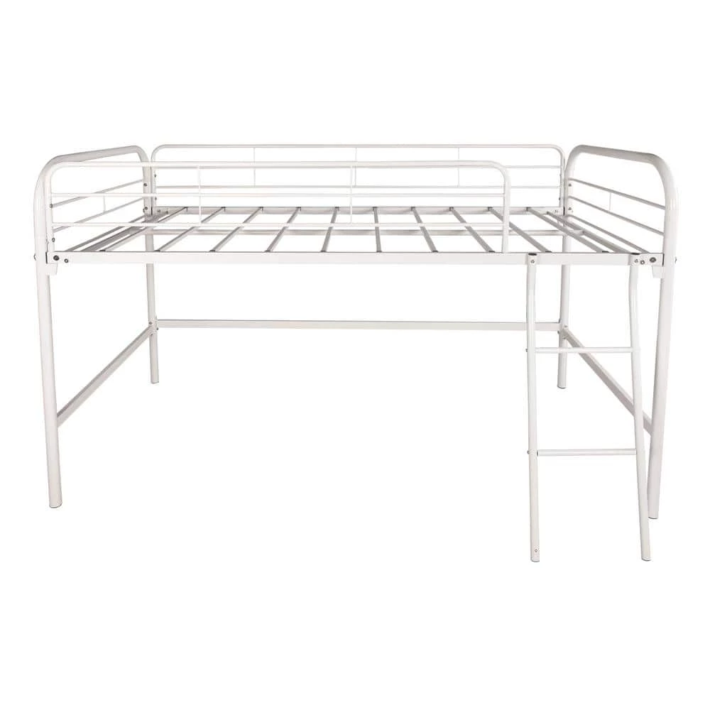 White Low Loft Twin Metal Bed with Sturdy Steel Frame by ATHMILE 1 White Low Loft Twin Metal Bed with Sturdy Steel Frame by ATHMILE