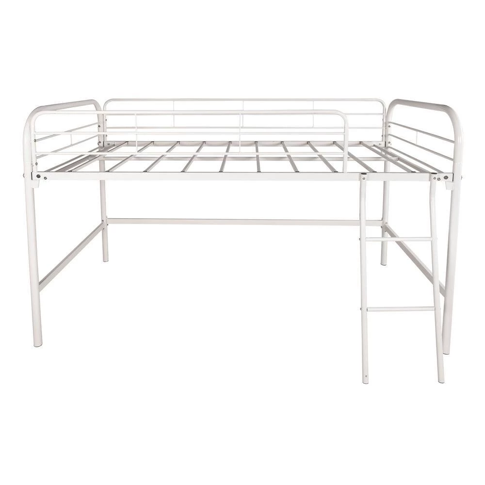 White Low Loft Twin Metal Bed with Sturdy Steel Frame by ATHMILE 2 White Low Loft Twin Metal Bed with Sturdy Steel Frame by ATHMILE - Image 2