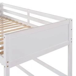 White Twin Size Loft Bed with Ladder by ATHMILE 12 White Twin Size Loft Bed with Ladder by ATHMILE -ATHMILE Sales Store white athmile loft beds gz b2w20221976 1f 1000
