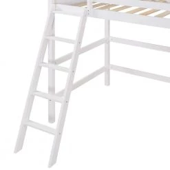 White Twin Size Loft Bed with Ladder by ATHMILE 14 White Twin Size Loft Bed with Ladder by ATHMILE -ATHMILE Sales Store white athmile loft beds gz b2w20221976 fa 1000