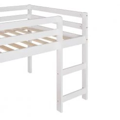 White Twin Loft Bed with Slide, Multifunctional Design by ATHMILE -ATHMILE Sales Store white athmile loft beds gz b2w20222032 44 1000