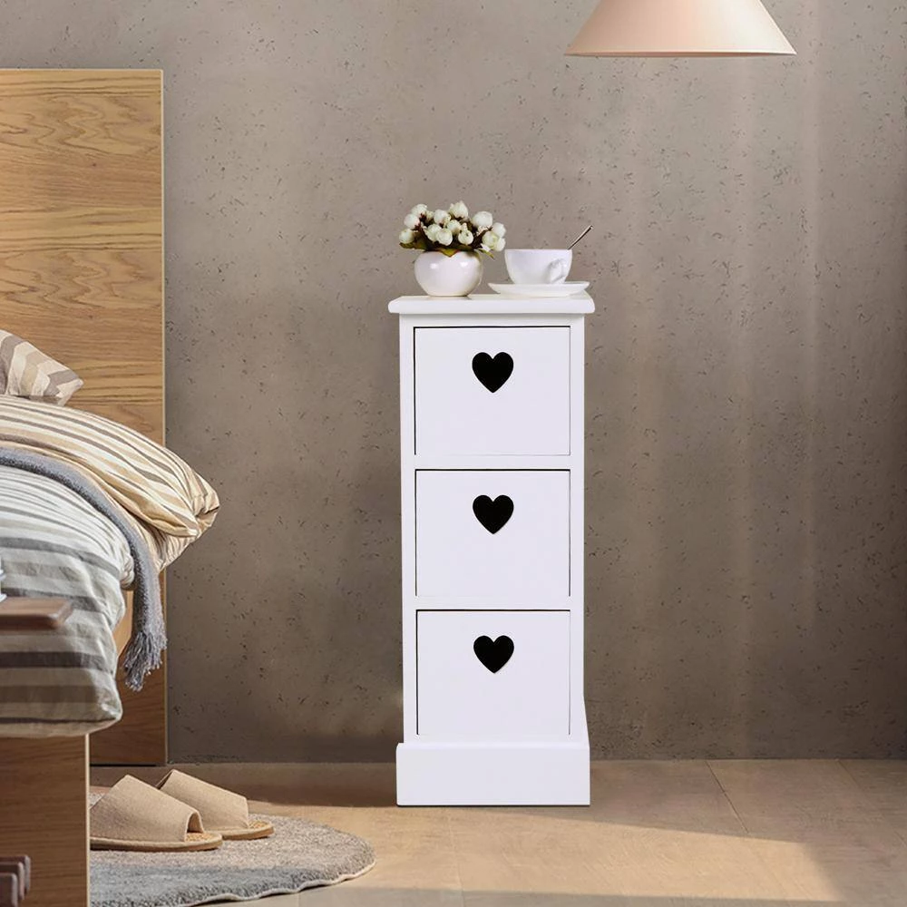 3-Drawer White Nightstand by ATHMILE 7 3-Drawer White Nightstand by ATHMILE - Image 7