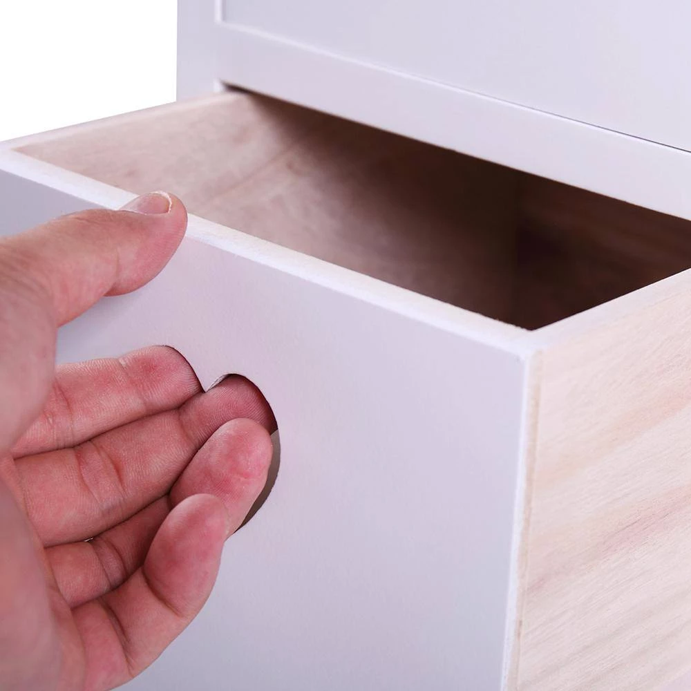 3-Drawer White Nightstand by ATHMILE 4 3-Drawer White Nightstand by ATHMILE - Image 4