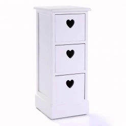 3-Drawer White Nightstand by ATHMILE