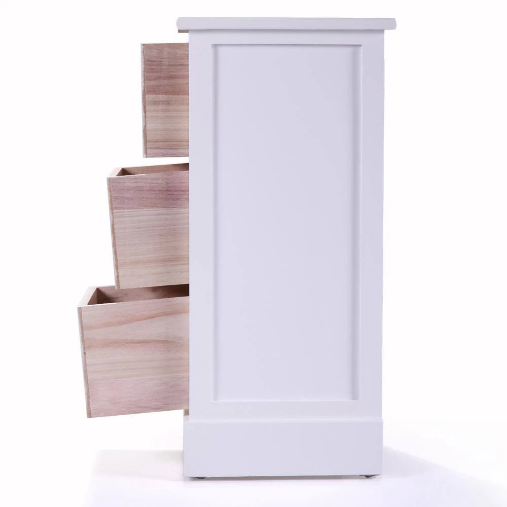 3-Drawer White Nightstand by ATHMILE 2 3-Drawer White Nightstand by ATHMILE - Image 2