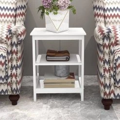 3-Shelf White Nightstand 23.6 in. H x 15.7 in. W x 17.7 in. D by ATHMILE 15 3-Shelf White Nightstand 23.6 in. H x 15.7 in. W x 17.7 in. D by ATHMILE -ATHMILE Sales Store white athmile nightstands ddw128546387 31 1000