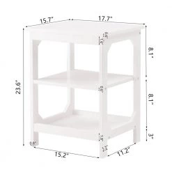 3-Shelf White Nightstand 23.6 in. H x 15.7 in. W x 17.7 in. D by ATHMILE 13 3-Shelf White Nightstand 23.6 in. H x 15.7 in. W x 17.7 in. D by ATHMILE -ATHMILE Sales Store white athmile nightstands ddw128546387 44 1000