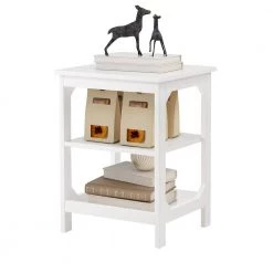 3-Shelf White Nightstand 23.6 in. H x 15.7 in. W x 17.7 in. D by ATHMILE 14 3-Shelf White Nightstand 23.6 in. H x 15.7 in. W x 17.7 in. D by ATHMILE -ATHMILE Sales Store white athmile nightstands ddw128546387 fa 1000