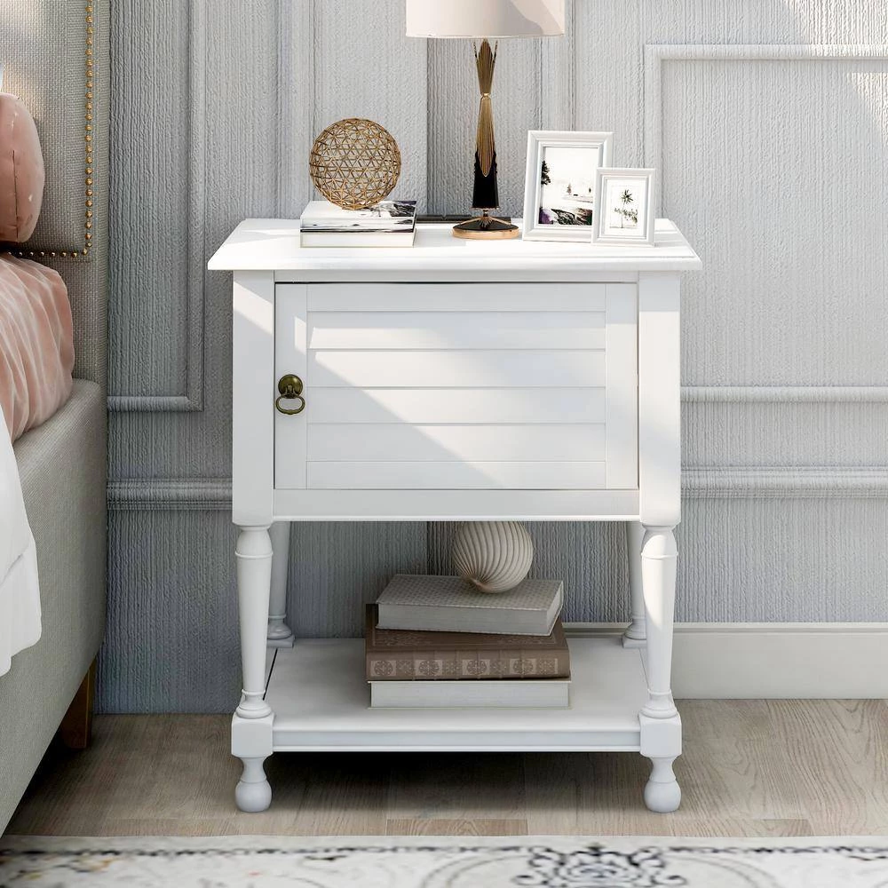 0-Drawer White Nightstand(27.5 in. H x 21.2 in. W x 14.8 in. D) by ATHMILE 6 0-Drawer White Nightstand(27.5 in. H x 21.2 in. W x 14.8 in. D) by ATHMILE - Image 6