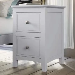 2-Drawers Solid Wood White Nightstand (12.2 in. L x 14.1 in. W x 22.24 in. H) by ATHMILE 12 2-Drawers Solid Wood White Nightstand (12.2 in. L x 14.1 in. W x 22.24 in. H) by ATHMILE -ATHMILE Sales Store white athmile nightstands gz b2w20220744 44 1000