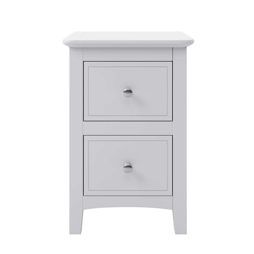2-Drawers Solid Wood White Nightstand (12.2 in. L x 14.1 in. W x 22.24 in. H) by ATHMILE 1 2-Drawers Solid Wood White Nightstand (12.2 in. L x 14.1 in. W x 22.24 in. H) by ATHMILE