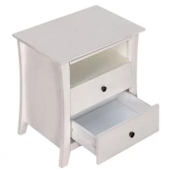 2-Drawers White Storage Nightstand (24''LX15.7''W X 25.2''H) by ATHMILE 11 2-Drawers White Storage Nightstand (24''LX15.7''W X 25.2''H) by ATHMILE -ATHMILE Sales Store white athmile nightstands gz b2w20222158 1f 1000