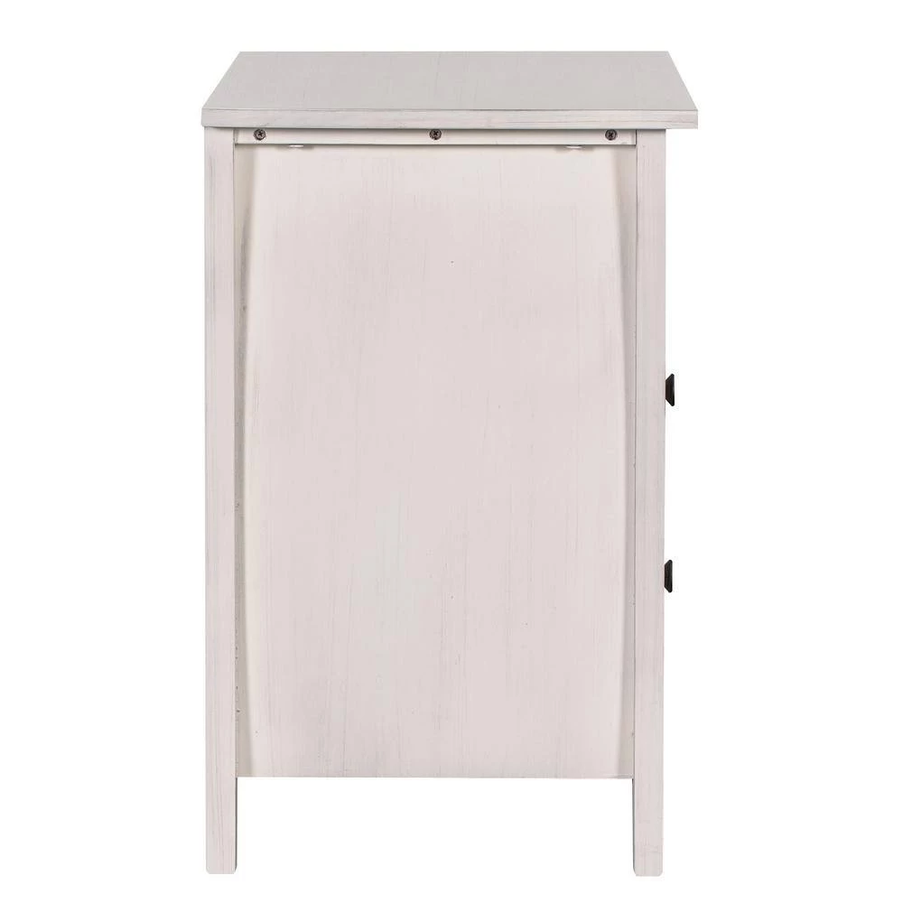 2-Drawers White Storage Nightstand (24''LX15.7''W X 25.2''H) by ATHMILE 2 2-Drawers White Storage Nightstand (24''LX15.7''W X 25.2''H) by ATHMILE - Image 2