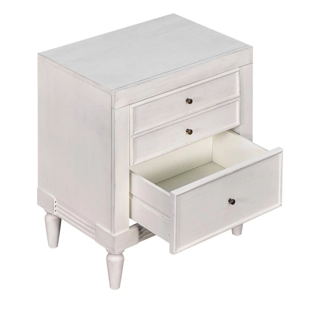 3-Drawers White Storage Nightstand (23.6''LX15.7''W X 23.6''H) by ATHMILE 6 3-Drawers White Storage Nightstand (23.6''LX15.7''W X 23.6''H) by ATHMILE - Image 6