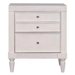 3-Drawers White Storage Nightstand (23.6''LX15.7''W X 23.6''H) by ATHMILE