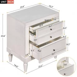 3-Drawers White Storage Nightstand (23.6''LX15.7''W X 23.6''H) by ATHMILE 9 3-Drawers White Storage Nightstand (23.6''LX15.7''W X 23.6''H) by ATHMILE -ATHMILE Sales Store white athmile nightstands gz b2w20222159 c3 1000