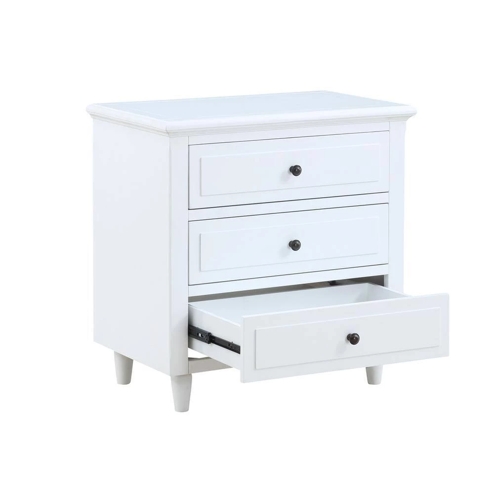 3-Drawer White Nightstand Storage Wood Cabinet 28.1 in. H x 27.9 in. W x 16.9 in. D by ATHMILE 5 3-Drawer White Nightstand Storage Wood Cabinet 28.1 in. H x 27.9 in. W x 16.9 in. D by ATHMILE - Image 5
