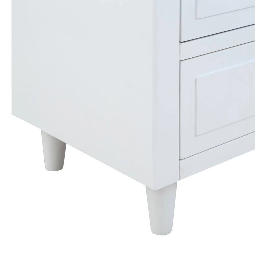 3-Drawer White Nightstand Storage Wood Cabinet 28.1 in. H x 27.9 in. W x 16.9 in. D by ATHMILE 6 3-Drawer White Nightstand Storage Wood Cabinet 28.1 in. H x 27.9 in. W x 16.9 in. D by ATHMILE - Image 6