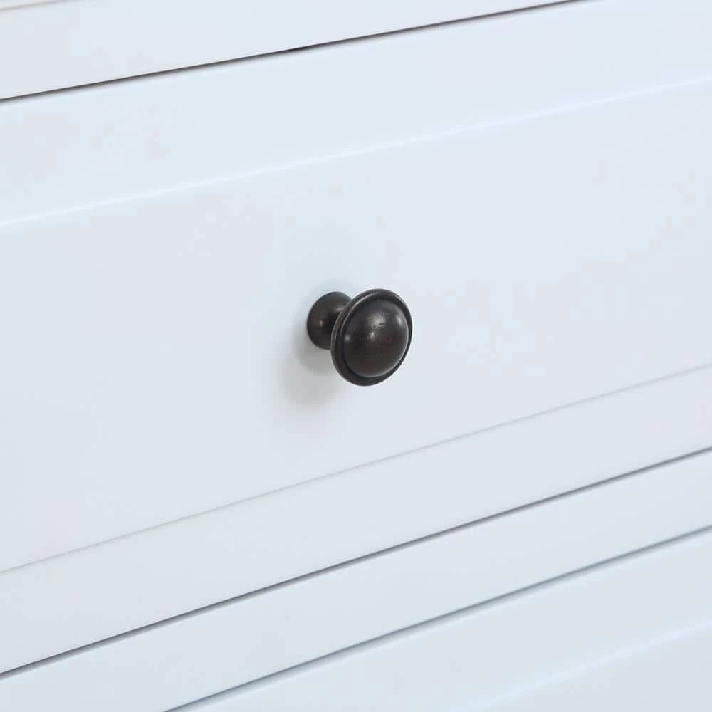 3-Drawer White Nightstand Storage Wood Cabinet 28.1 in. H x 27.9 in. W x 16.9 in. D by ATHMILE 4 3-Drawer White Nightstand Storage Wood Cabinet 28.1 in. H x 27.9 in. W x 16.9 in. D by ATHMILE - Image 4