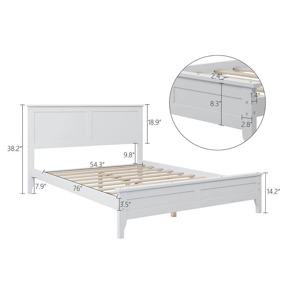 White Full Platform Bed by ATHMILE 6 White Full Platform Bed by ATHMILE - Image 6