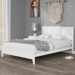 White Full Platform Bed by ATHMILE 15 White Full Platform Bed by ATHMILE -ATHMILE Sales Store white athmile panel beds ddwf283524aak 31 1000