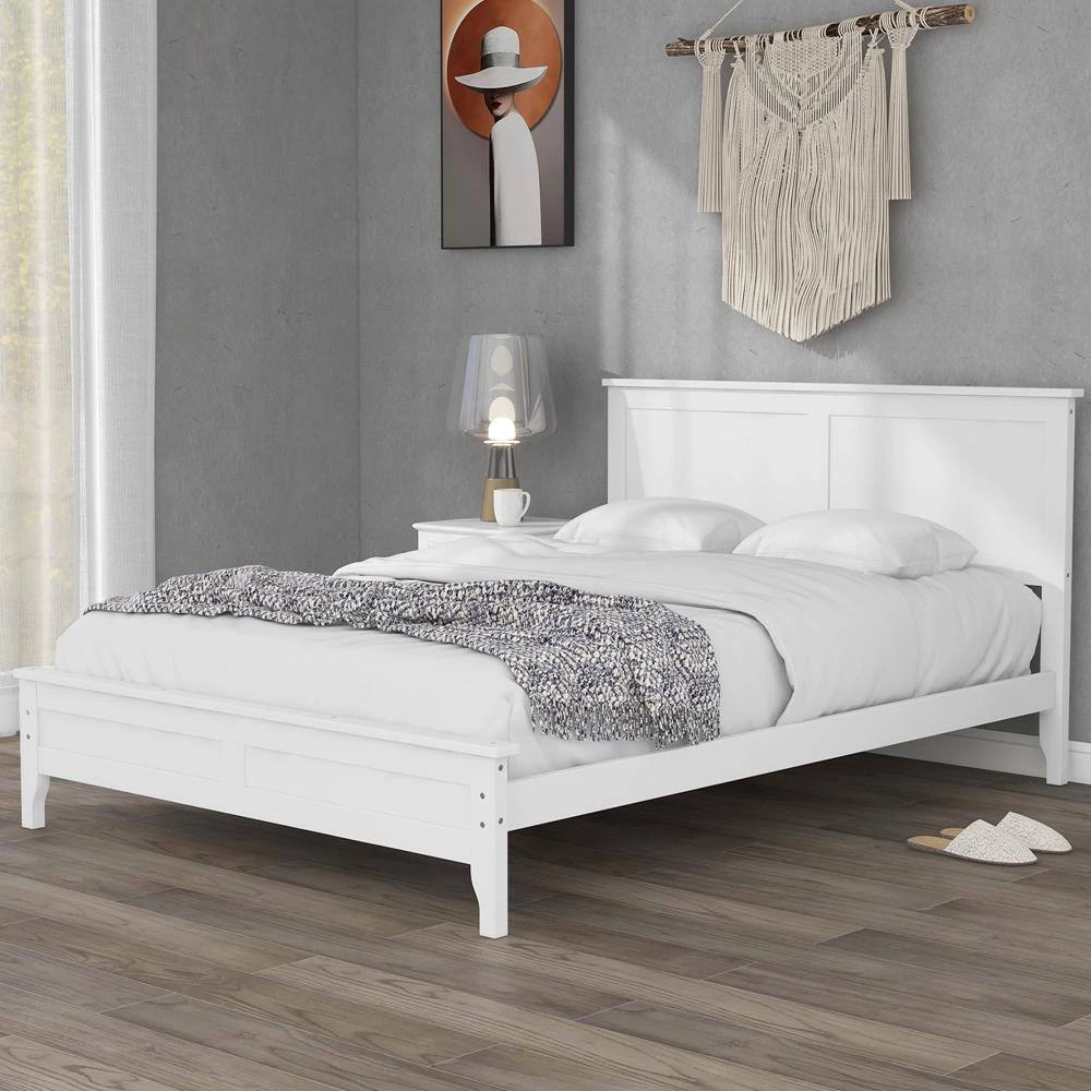 White Full Platform Bed by ATHMILE 8 White Full Platform Bed by ATHMILE - Image 8
