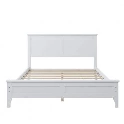 White Full Platform Bed by ATHMILE