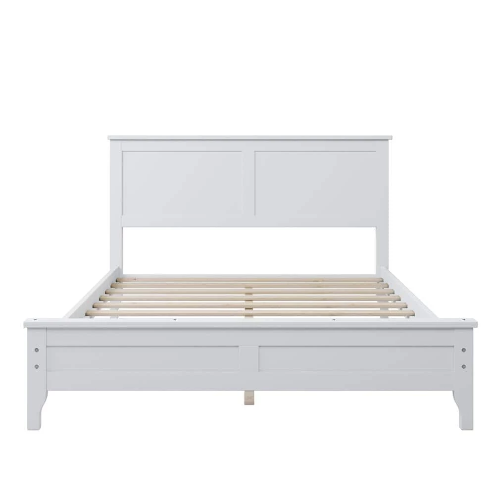 White Full Platform Bed by ATHMILE 1 White Full Platform Bed by ATHMILE