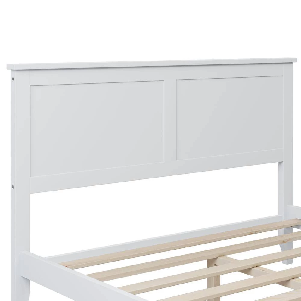 White Full Platform Bed by ATHMILE 4 White Full Platform Bed by ATHMILE - Image 4