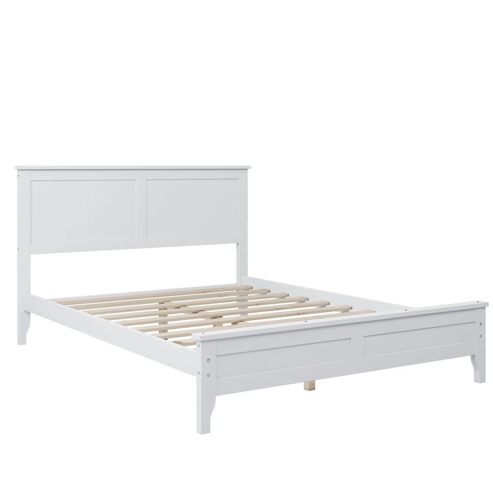 White Full Platform Bed by ATHMILE 2 White Full Platform Bed by ATHMILE - Image 2