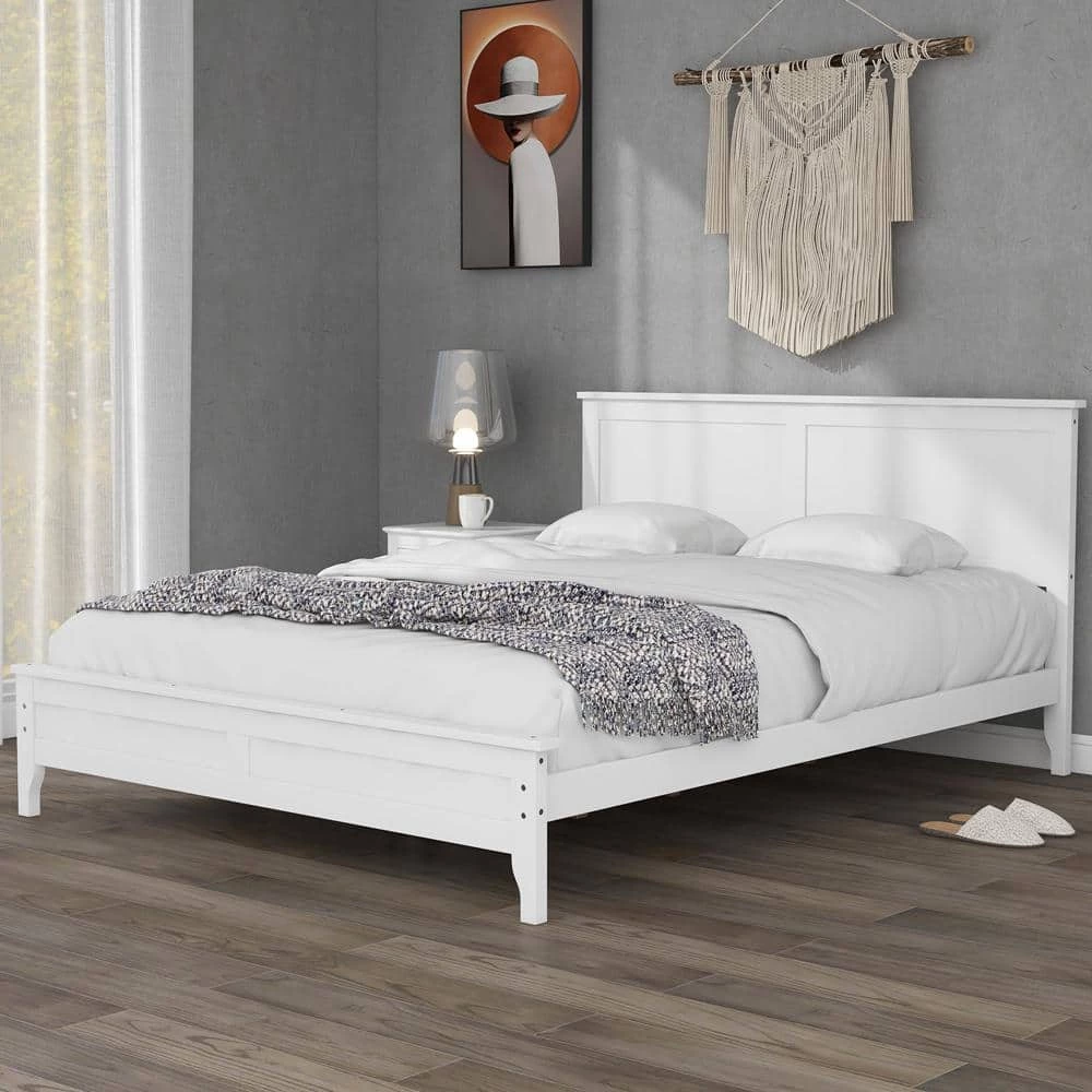 White Queen Platform Bed by ATHMILE 6 White Queen Platform Bed by ATHMILE - Image 6