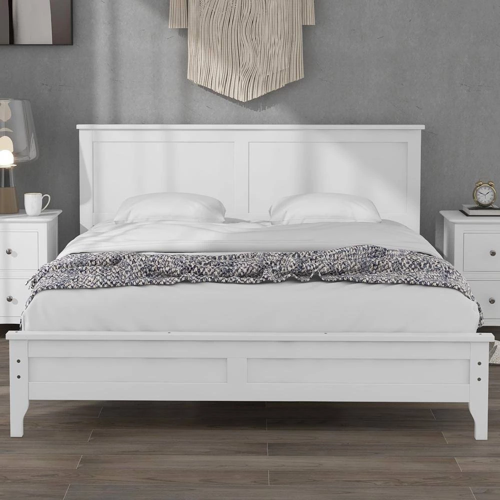 White Queen Platform Bed by ATHMILE 8 White Queen Platform Bed by ATHMILE - Image 8