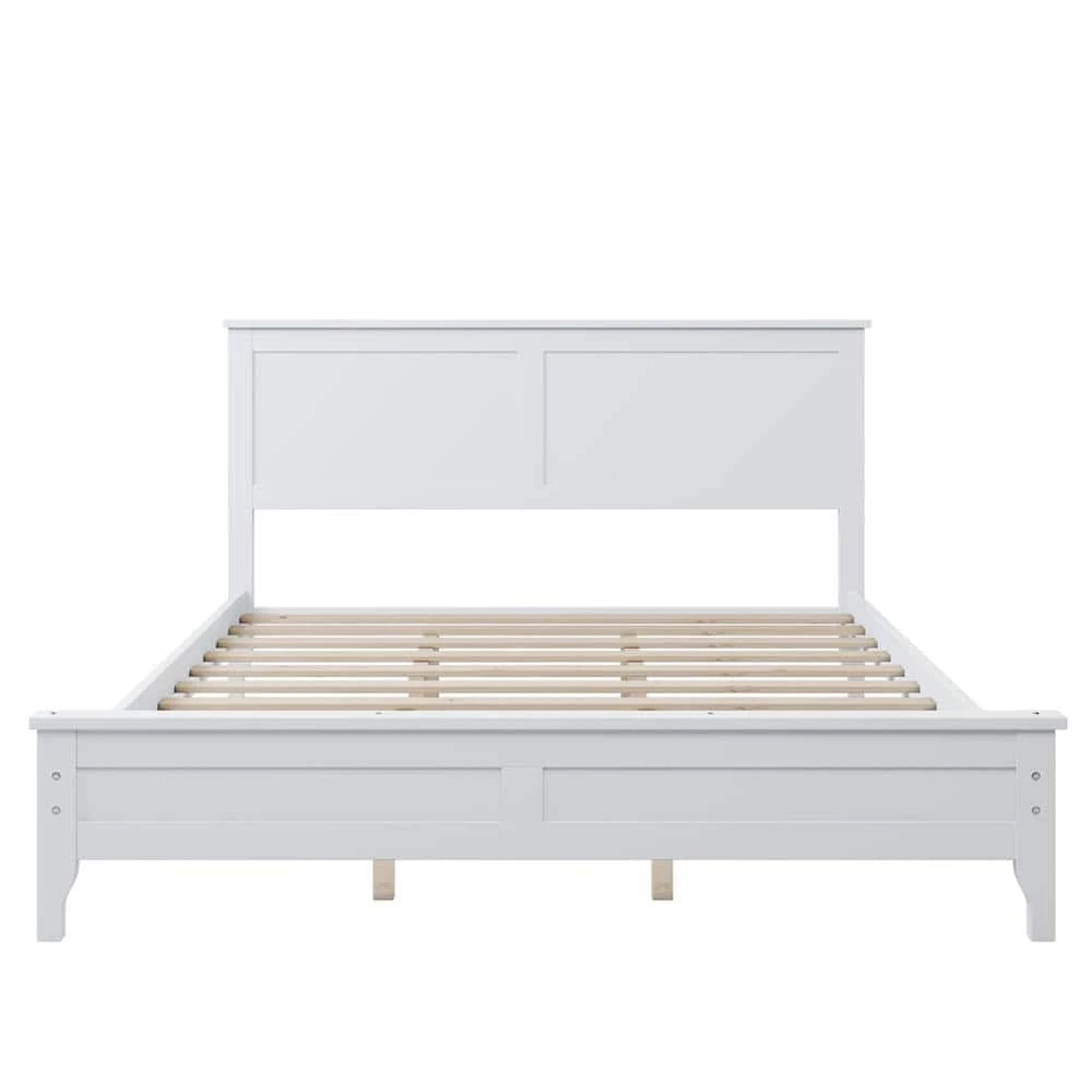 White Queen Platform Bed by ATHMILE 1 White Queen Platform Bed by ATHMILE