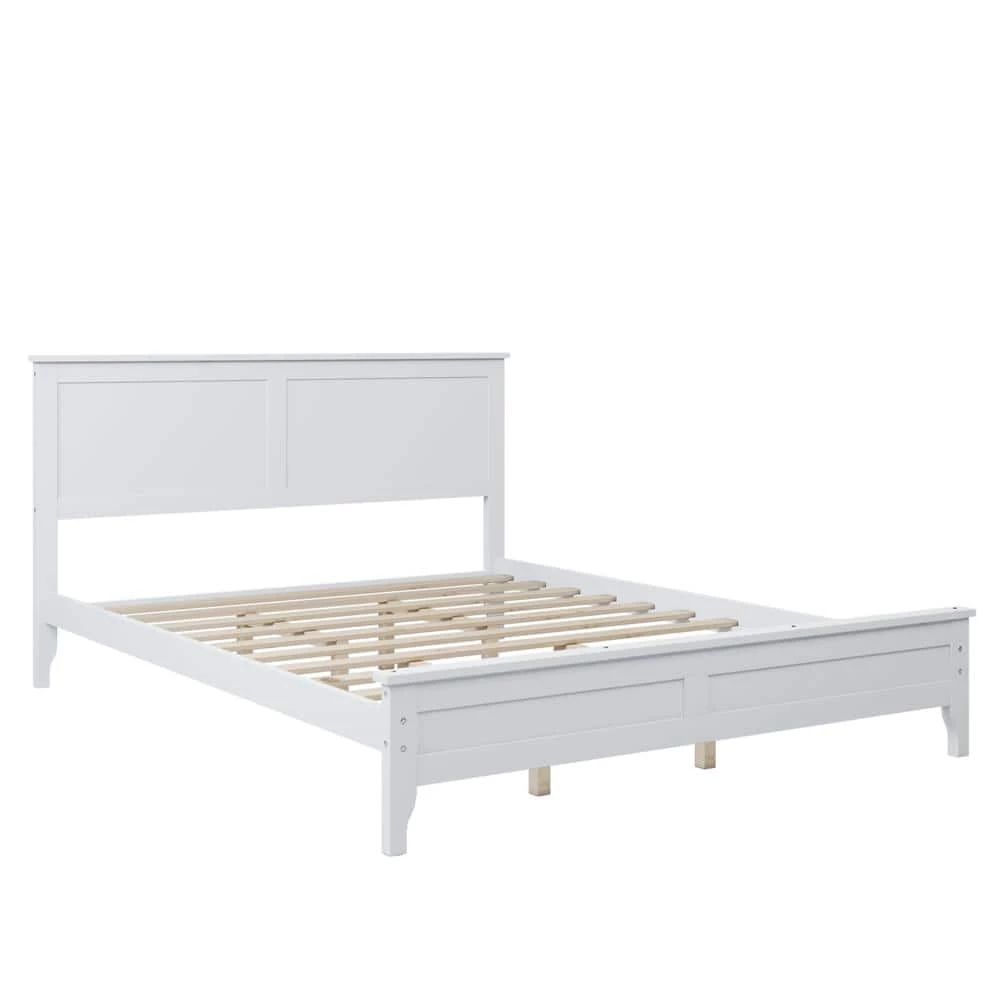 White Queen Platform Bed by ATHMILE 2 White Queen Platform Bed by ATHMILE - Image 2