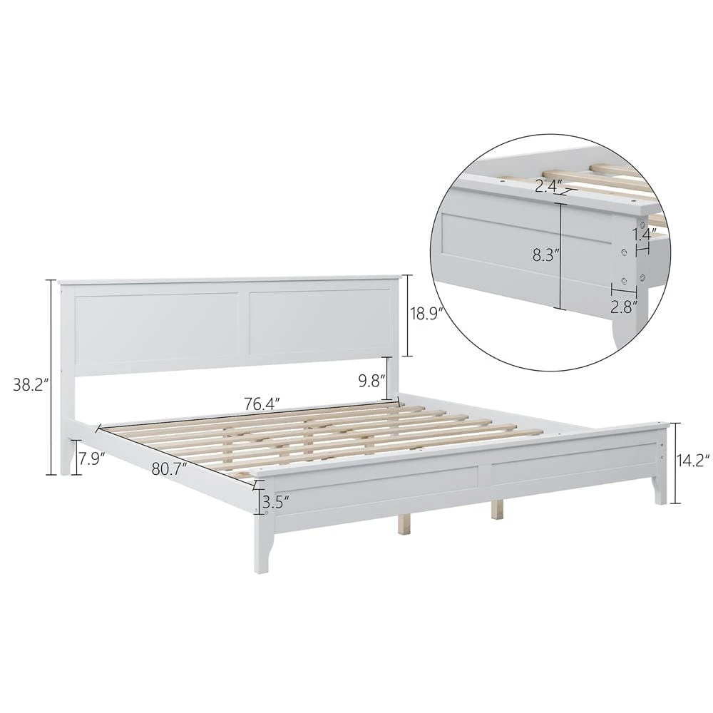 White King Platform Bed by ATHMILE 6 White King Platform Bed by ATHMILE - Image 6