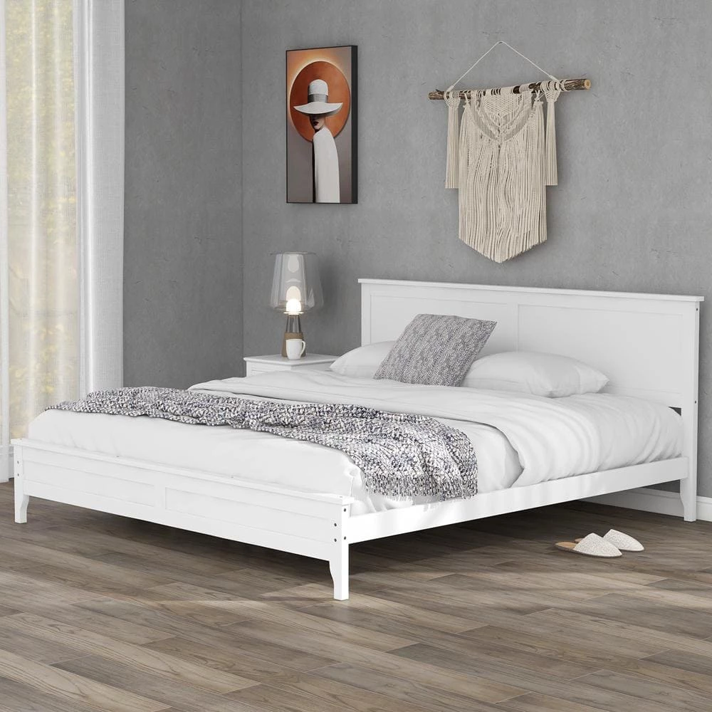 White King Platform Bed by ATHMILE 8 White King Platform Bed by ATHMILE - Image 8