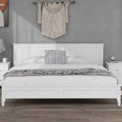 White King Platform Bed by ATHMILE 14 White King Platform Bed by ATHMILE -ATHMILE Sales Store white athmile panel beds ddwf283526aak 44 1000