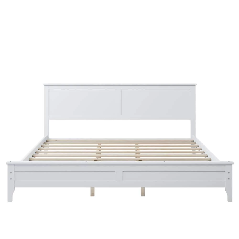 White King Platform Bed by ATHMILE 1 White King Platform Bed by ATHMILE