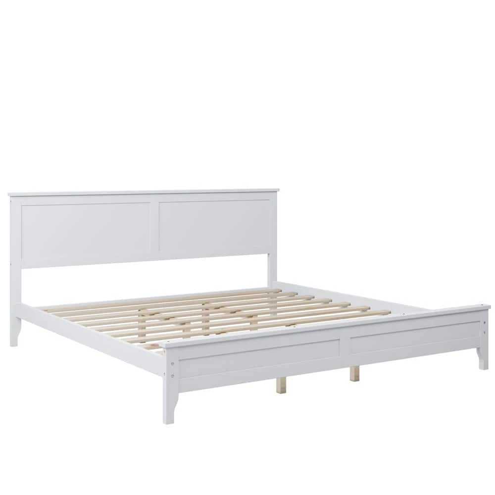 White King Platform Bed by ATHMILE 2 White King Platform Bed by ATHMILE - Image 2