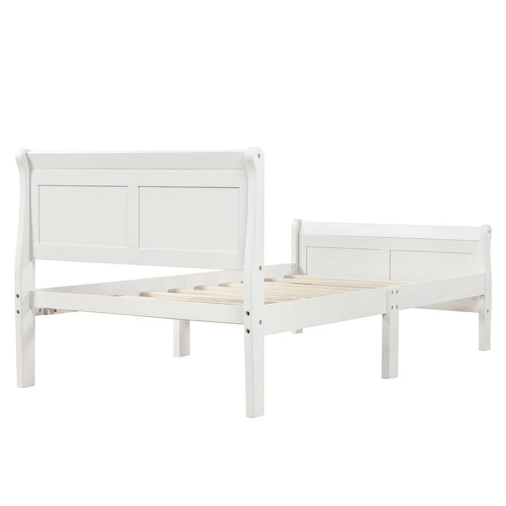 41.3 in. W White Wood Frame Twin Platform Bed by ATHMILE 4 41.3 in. W White Wood Frame Twin Platform Bed by ATHMILE - Image 4