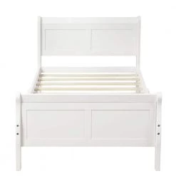 41.3 in. W White Wood Frame Twin Platform Bed by ATHMILE
